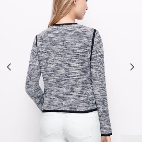 Ann Taylor Open Front Tweed Blazer Jacket Size Medium - Picture 2 of 8